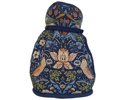 Tea Cosy William Morris Strawberry Thief Navy Blue Wrap Around