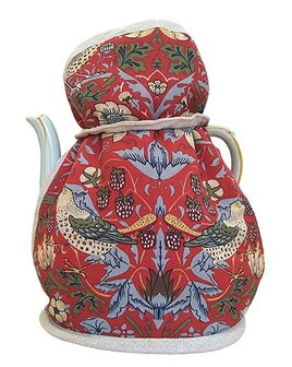 Tea Cosy William Morris Strawberry Thief Red Wrap Around