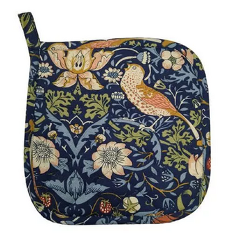 Pot Mat William Morris Strawberry Thief Navy Blue