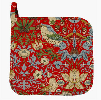 Pot Mat William Morris Strawberry Thief Red